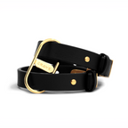 Icon – Black/Gold Leather Bracelet & Handcuffs